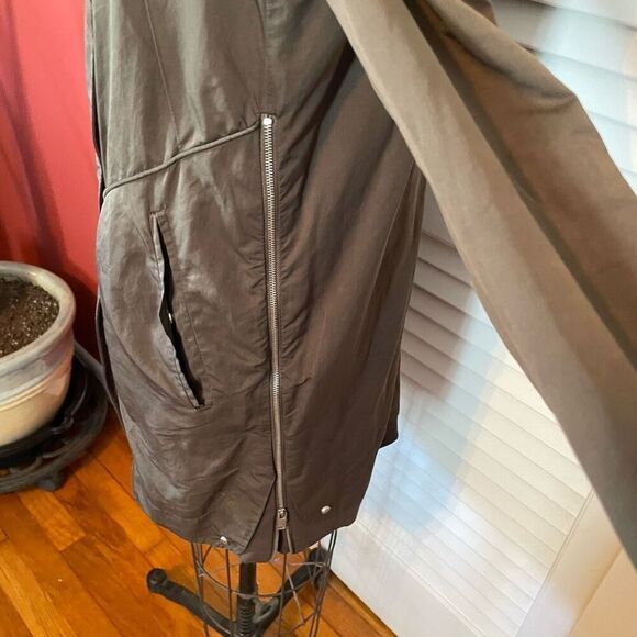 ZARA BASIC | olive green utility jacket with removable hood S - Picture 3 of 16